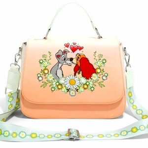 Loungefly Lady & The Tramp Kiss Floral Crossbody Bag
